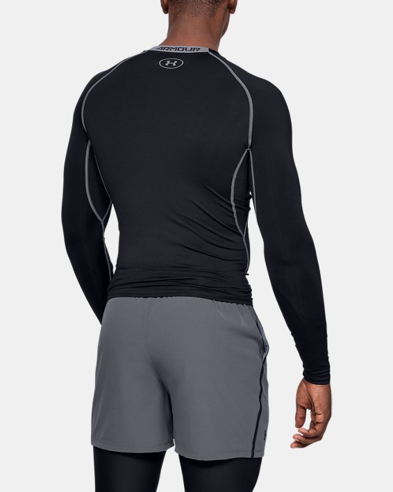 Men's UA HeatGear® Armour Long Sleeve Compression Shirt, Black, pdpMainDesktop image number 2